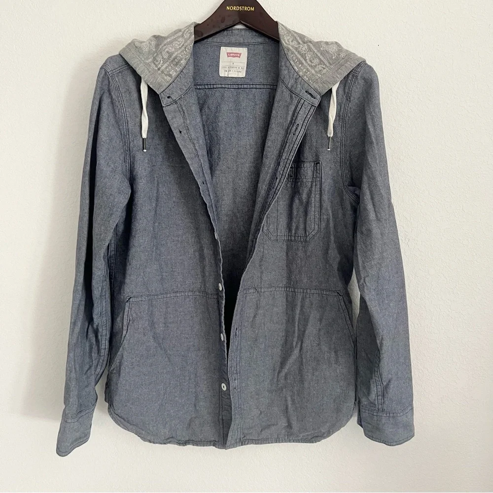Levi's Men‘s Chambray Hooded Shirt Jacket S
